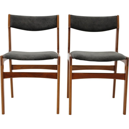 Coppia di sedie da pranzo vintage in teak danese, anni '60