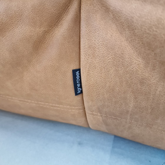 Image 1 of Ligne Roset Togo - tres plazas en cuero natural coñac