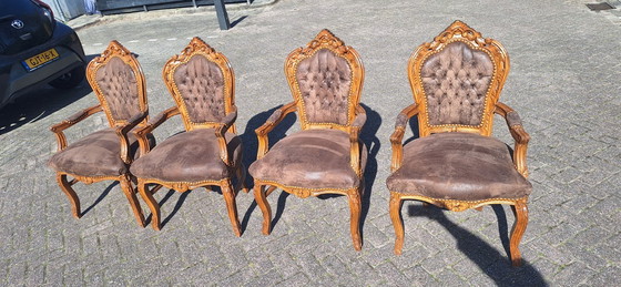 Image 1 of 4 baroque classic chairs, castle or D&D theme, gentleman's room