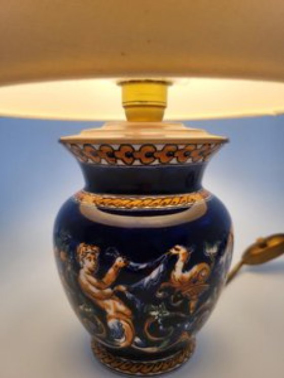 Image 1 of Lampe Manufacture de Gien Dekor Renaissance Frankreich Vintage