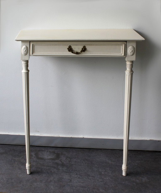 Console d’applique bipode de style Louis XVI en bois peint