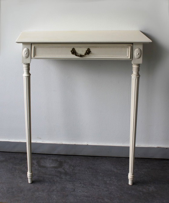 Image 1 of Console d’applique bipode de style Louis XVI en bois peint