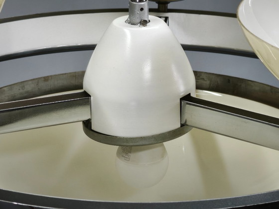 Image 1 of Tsjechische art-deco kroonluchter van opaalglas, jaren 1940
