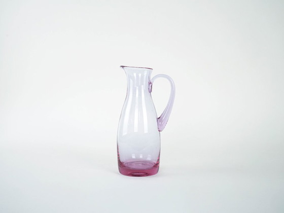 Image 1 of Carafe en verre rose, design italien, années 1970, fabriquée en Italie