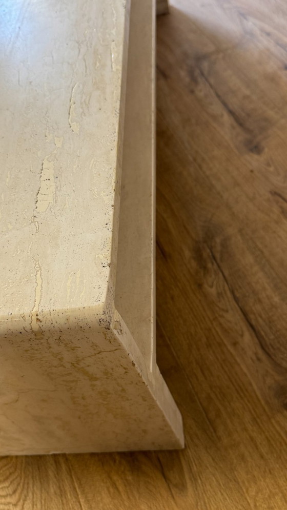 Image 1 of Tavolino da caffè rettangolare in travertino