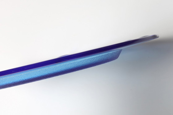 Image 1 of Vintage Cobalt Blue Glass Platter: Mid-Century Centerpiece, Borgonovo Italy