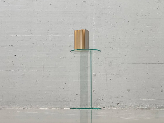 Image 1 of Minimalist glass flower stand/pedestal, 1980s