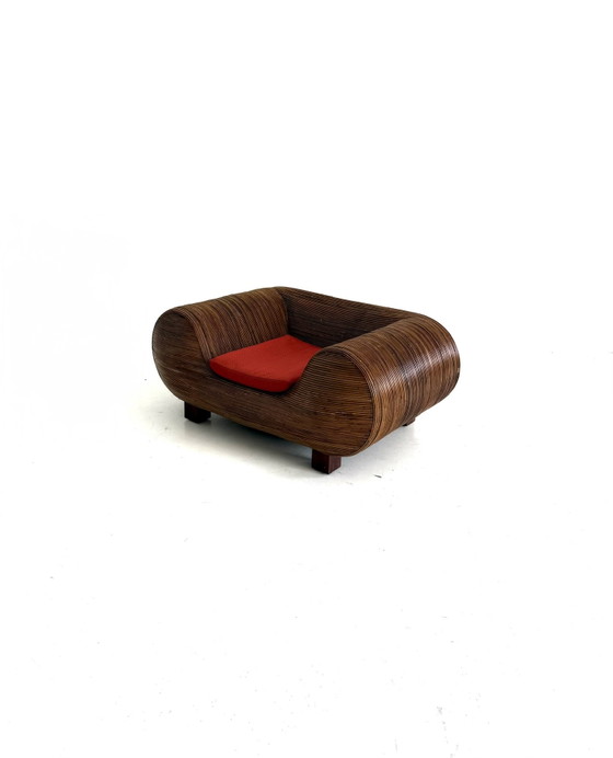 Vintage Pencil Wicker Sculptural Armchair, Italy ‘80 – Wood (photo 9 of 14)