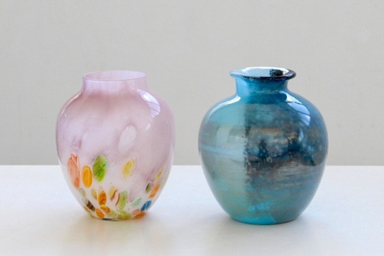 Cloudnola Set of 2 Hand-Blown Glass Designer Vases (photo 10 of 11)