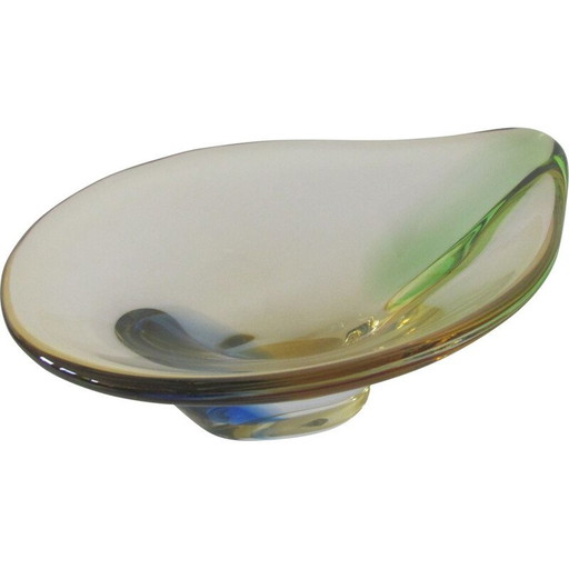Vintage Metalurgische glazen schaal, 1960