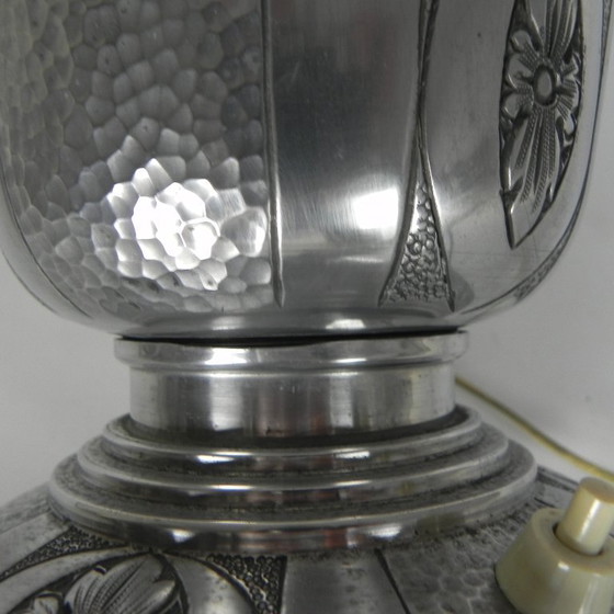 Image 1 of Art-Deco-Tischleuchte aus Aluminium, Stehleuchte, 1930er Jahre