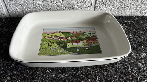 Boch & Villeroy di Laplau, dipinto naif su porcellana.