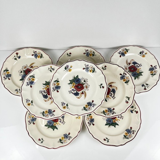 Set of 8 "Agreste" Sarreguemines Dinner Plates, 20th Century – Crockery, Ceramic (photo 7 of 11)