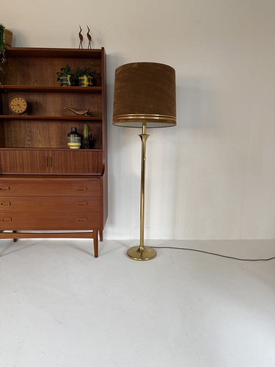 Image 1 of Vintage XL brass floor lamp in Hollywood Regency style '70