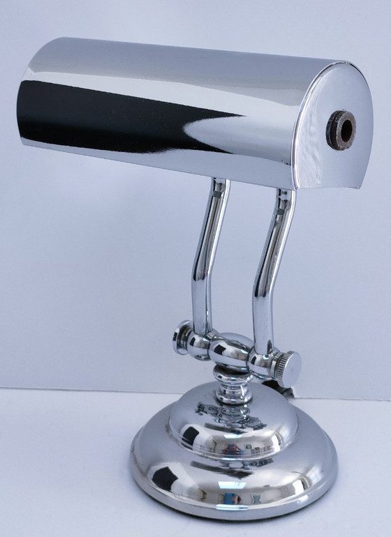 Image 1 of vintage chrome metal articulated lamp