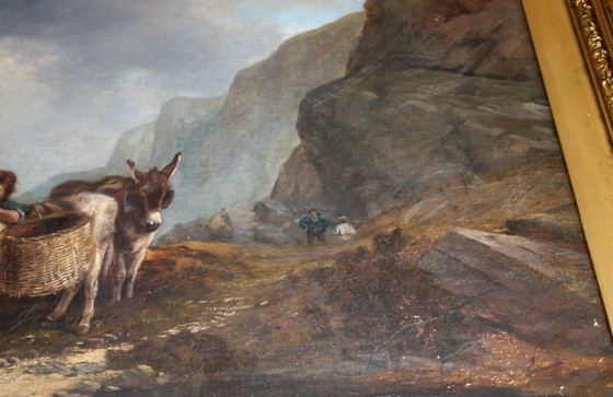 Image 1 of Pintura al óleo de Joseph Paul Pettitt y George Young "Recolectores de mejillones en la costa sur" mate