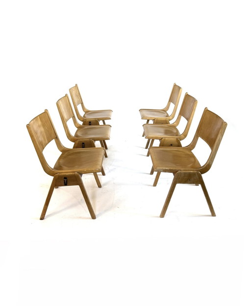 12x vintage plywood stacking chair