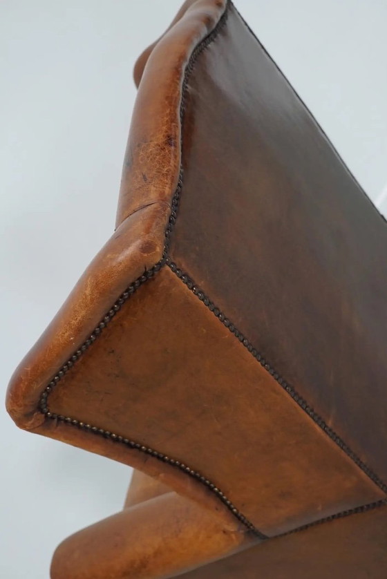 Image 1 of Vintage Nederlandse cognackleurige leren clubfauteuil