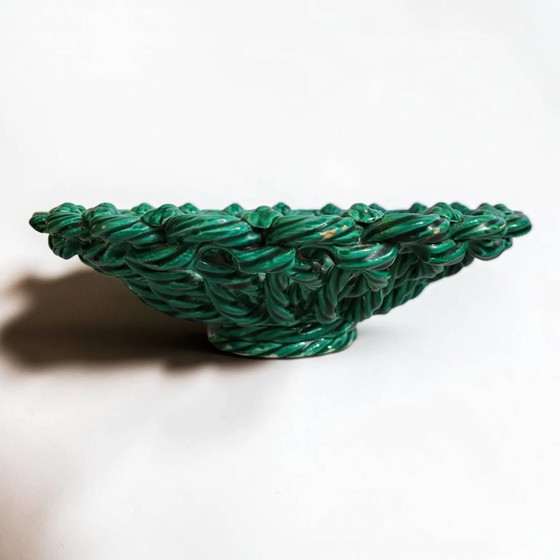 Cesta de cerámica trenzada firmada Vallauris – Cuencos, Porcelain, Ceramic, Vintage (photo 9 of 13)
