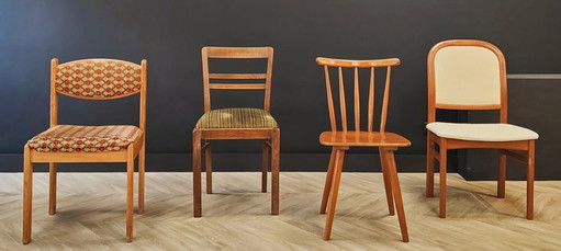 Cuatro sillas de comedor de mediados de siglo | Vintage - juego de 4 sillas