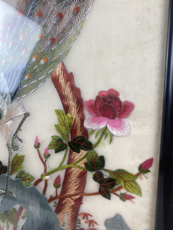 Image 1 of Antieke zijden draadschildering