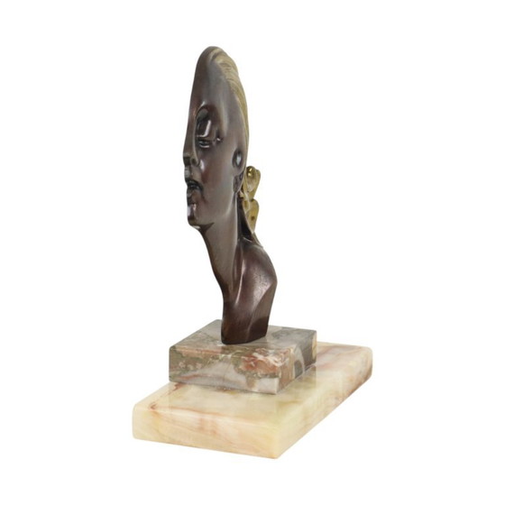 Bronzen Art Deco Beeld Vrouw – Beeldhouwkunst, Marble (photo 3 of 15)