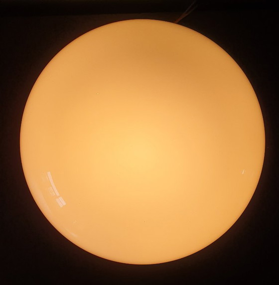 Super sleek Vintage opaline glass wall/ceiling lamp, Half moon,, Wall lights, Metal, Transparent (photo 6 of 20)