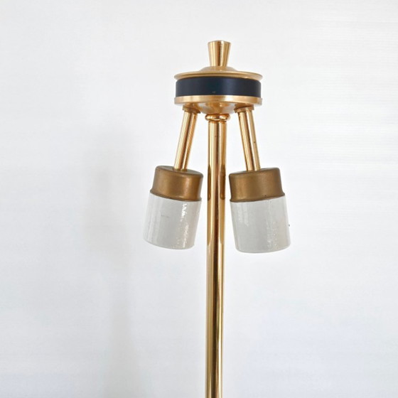 Image 1 of Vintage 1970s table lamp signed Sciolari, bronze and gilt brass, 70s