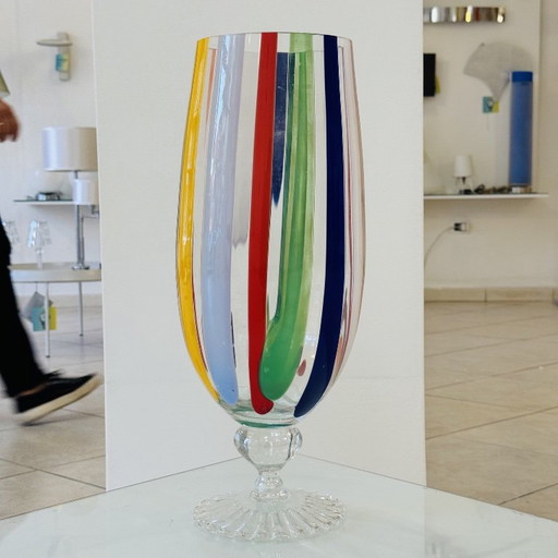 Vintage Murano vaas uit de jaren 80, veelkleurig, Italiaans design, Venetië – vazen, Murano Glass