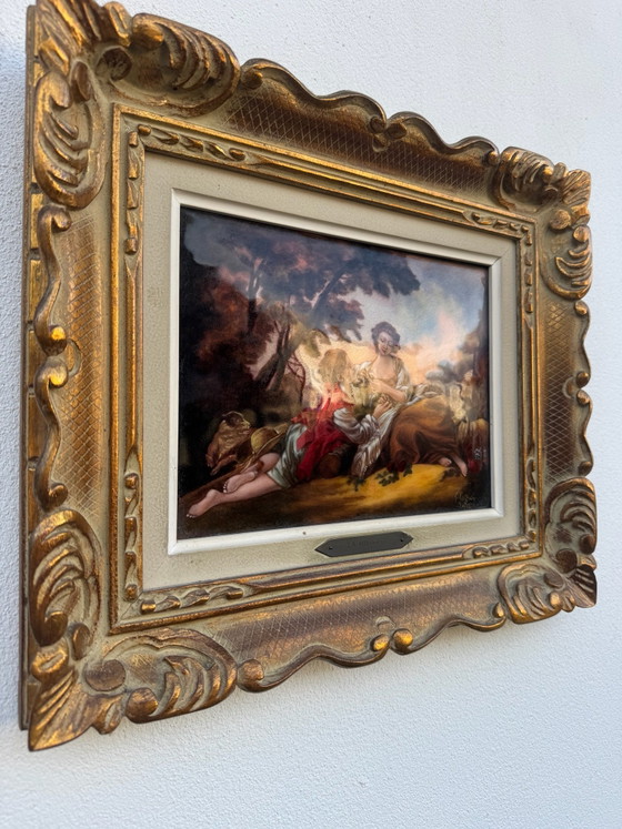Cuadro esmaltado de arte Limoges R.Restoueix años 60 – Pinturas y dibujos, Cobre, Madera (photo 7 of 10)