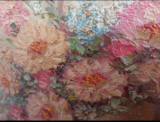 Image 1 of Exceptional Oil on Canvas by Robert Helman (1910-1990) - Bouquet with Knife - Vintage 1960