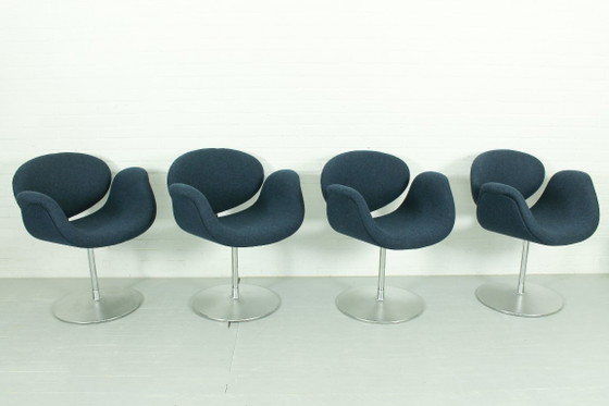 Image 1 of Juego de 4 sillas de comedor giratorias Little Tulip de Pierre Paulin para Artifort, 1965.