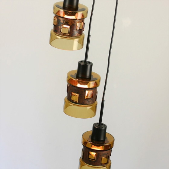 Image 1 of Nanny Still for RAAK Amsterdam | Set of 3 Amber Glass Pendant Lamps | 1960s