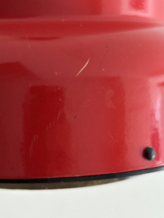 Image 1 of Small Red Metal Poker Pendant Lamp by Jo Hammerborg for Fog and Mørup, Denmark, 1970s