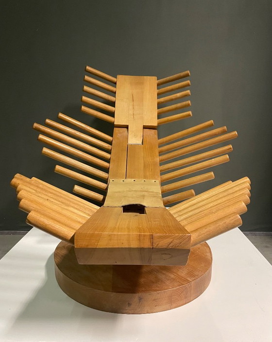 O.F. BLAHA 'KOALA' LOUNGE CHAIR, NETHERLANDS 1960S, Swivel chairs, Wood, Metal, Brown, Design (photo 7 of 8)