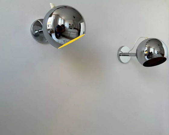 Image 1 of Coppia di applique vintage in cromo, regolabili, Francia 1960