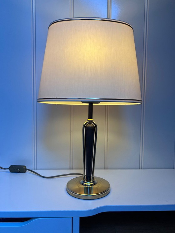 Image 1 of Lampe de table Hollywood Regency en laiton