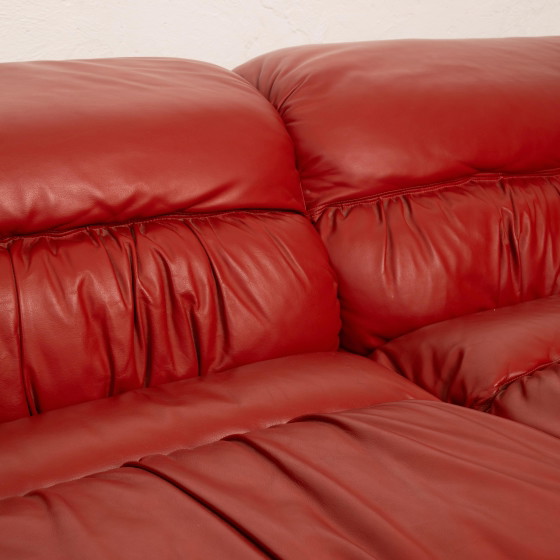 Giovanni Offredi pour Saporiti Italia Canapés en Cuir 1970 Italie – Aluminium, Leather (photo 12 of 28)
