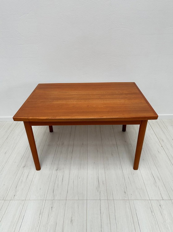 Image 1 of 1960s Danish Teak Extendable Dining Table by Vamo Sønderborg – Large Mid-Century Table with Pull-Out Leaves
