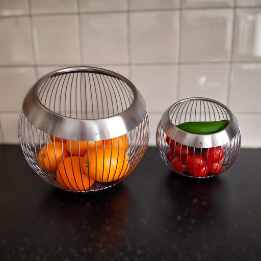 2 x WMF stainless steel Fruit bowls