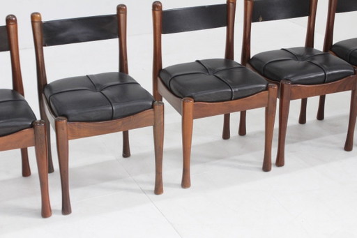 Bernini Vintage Italian Dining Chairs by Silvio Coppola, Set of 6 – eettafels, Leather (photo 2 of 10)