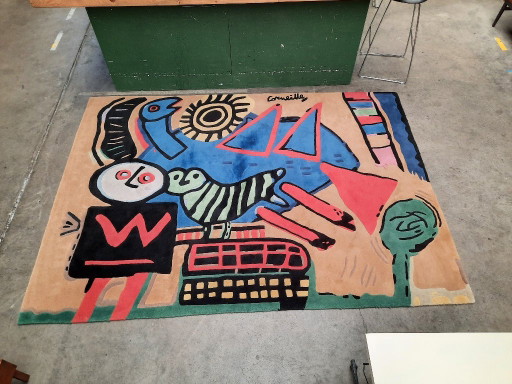 Tapis vintage Corneille Cobra Enfant à l'Oiseau 280x220 cm