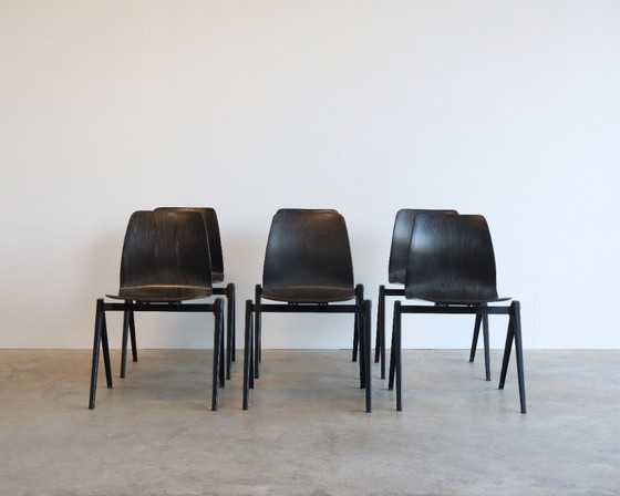 Image 1 of 6x Chaise de passager vintage Galvanitas S22