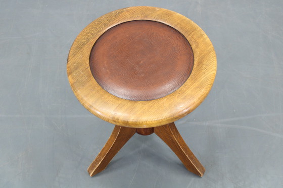 Image 1 of 1950s Piano Bentwood Beech Stool, Czechoslovakia
