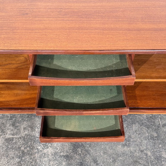 Danish Teak Tambour Sideboard, Attributed to Svend Aage Larsen for Faarup Møbelfabrik, 1960s, Wood, Brown (photo 11 of 20)