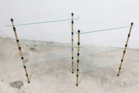 Image 1 of Étagère Présentoir Boulangerie Vitrine de Magasin en Verre et Laiton 1950