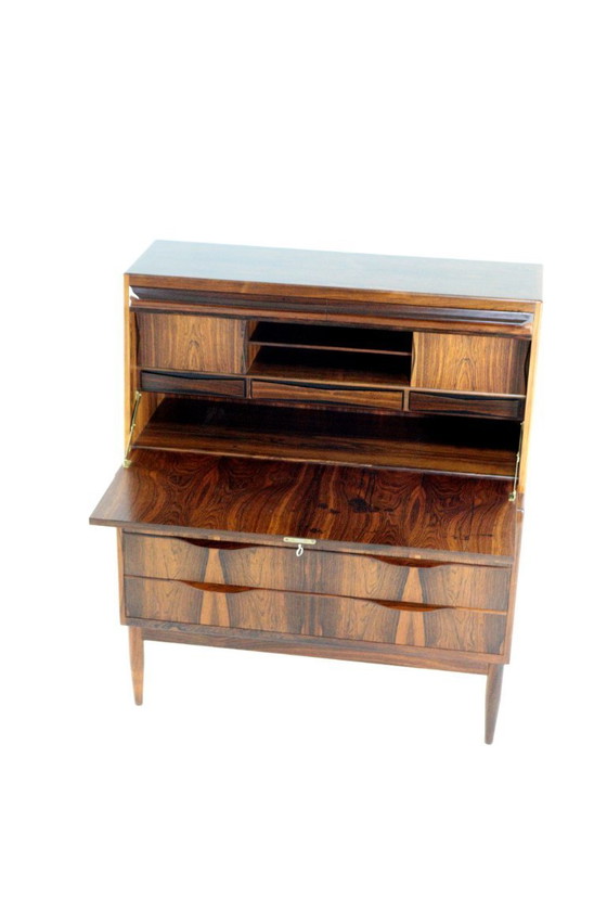 Image 1 of Erling Torvits voor Klim møbelfabrik vintage palissander secretaire bureau Deens