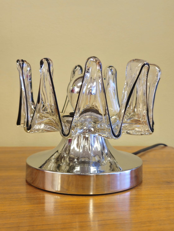 Image 1 of Vintage Glass Murano Italy Table Lamp Desk Lamp Lamp
