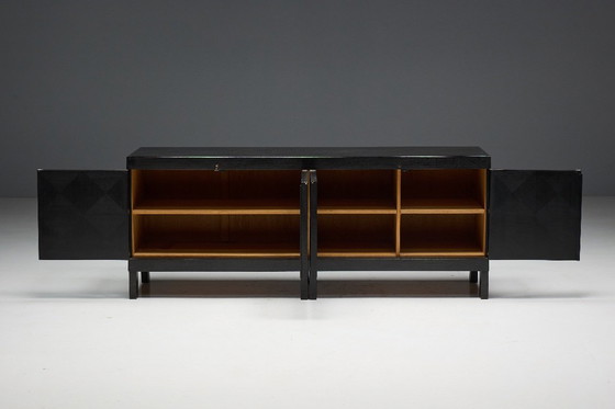Image 1 of Brutalistisch De Coene-dressoir in gebeitst eikenhout, België, jaren 70