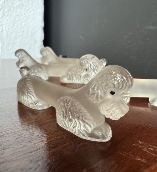 Art Deco Glass Poodle Knife Holder